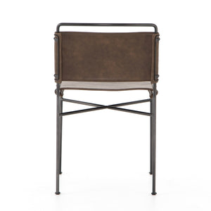 Wharton Dining Chair In Distressed Brown