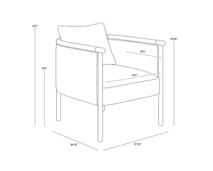 WILDER LOUNGE CHAIR - LUDLOW SESAME LEATHER