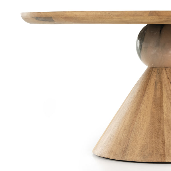 Bibianna Dining Table In Smoked Honey In Blush