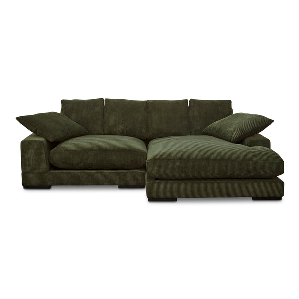 Moe's Plunge Sectional with Flip Chaise in Dark Green