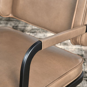 Fonda Leather Dining Chair in Adobe Tan