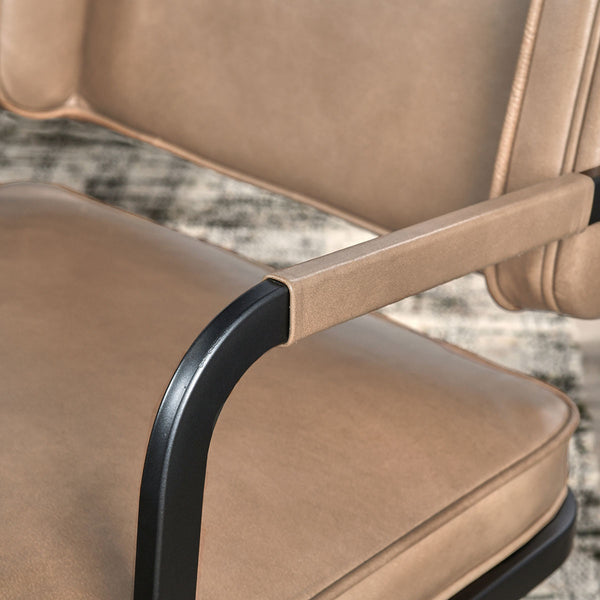 Fonda Leather Dining Chair in Adobe Tan