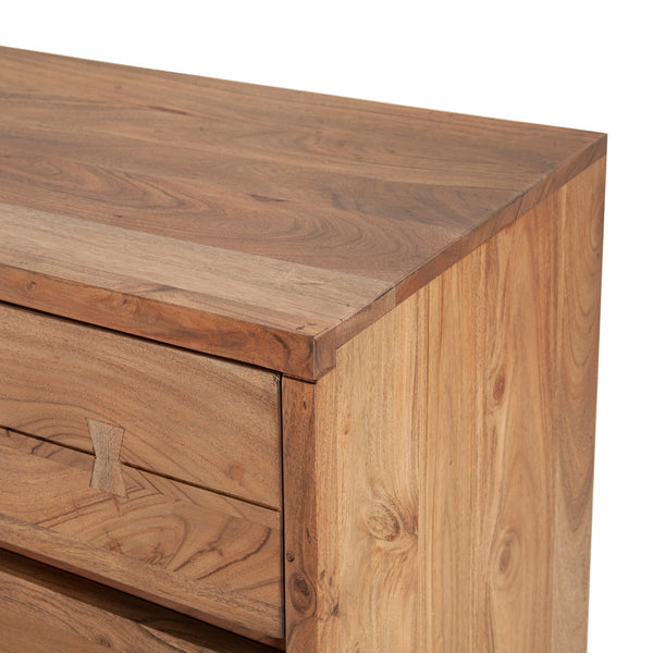 Aspen 58" Six  Drawer Dresser, Smoked Acacia