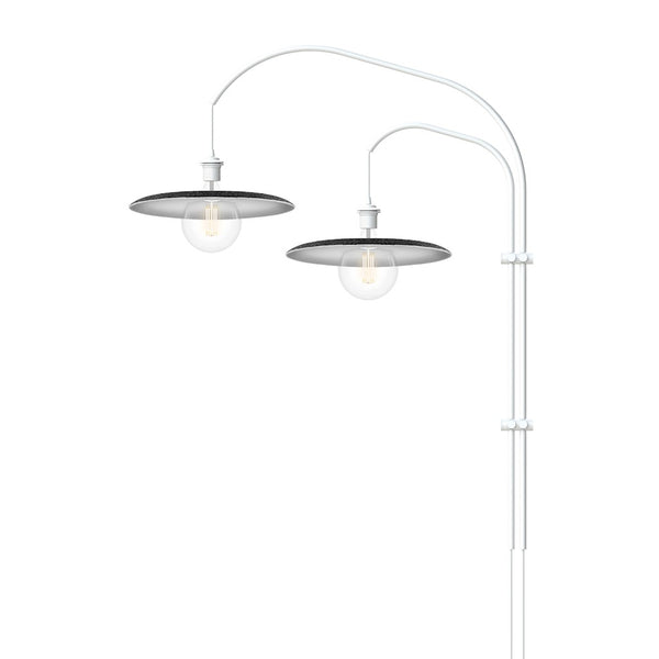 Shade 2-Light Wall Lamp with LED Bulbs with White Wall Hanger