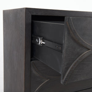 Giselle I 40L x 16W Dark Brown Fir Veneer 3 Drawer Accent Cabinet