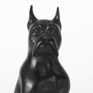 Rocky 4L x 5W Black Resin Boxer Dog