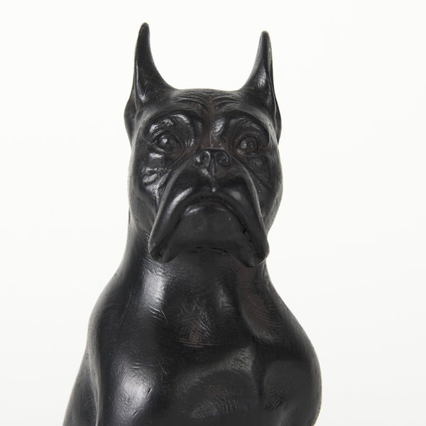 Rocky 4L x 5W Black Resin Boxer Dog