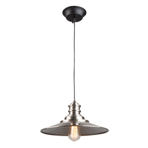 Broxton 1 Light Metal Shade Pendant in Brushed Nickel