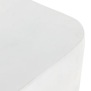 Basil Square Outdoor End Table In White