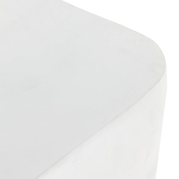 Basil Square Outdoor End Table In White