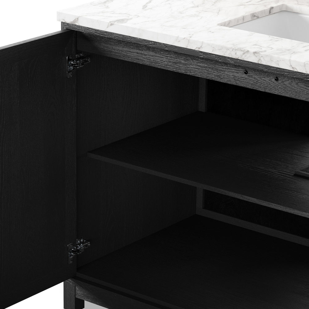 Millie Single Wide Vanity - Satin Drifted Black Veneer