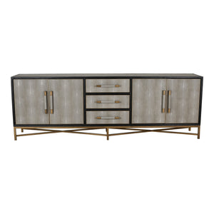 Moe's Mako Large Sideboard in Grey Oak with Gold Accents