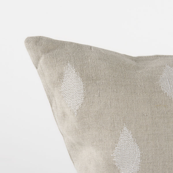 Enya 18L x 18W Beige and Cream Fabric Patterned Decorative Pillow Cover
