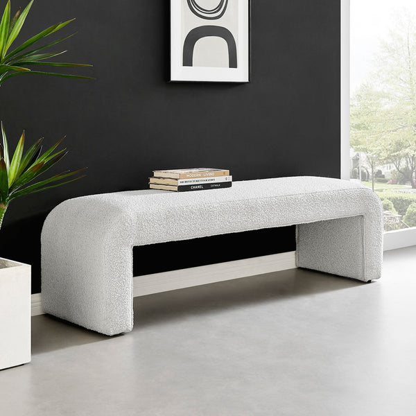 Vioreen Fabric Bench, Boucle Beige