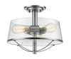 Mariner 3 Light Semi Flush Mount in Brushed Nickel Finish