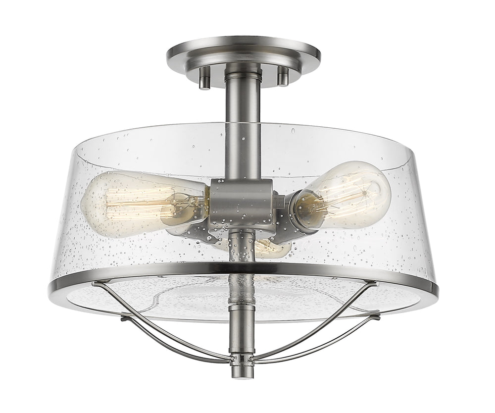 Mariner 3 Light Semi Flush Mount in Brushed Nickel Finish
