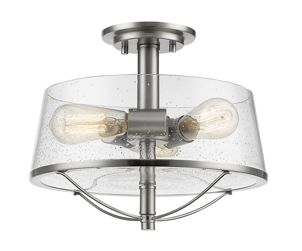Mariner 3 Light Semi Flush Mount in Brushed Nickel Finish