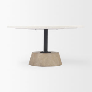 Maxwell  Marble Top Pedestal Base Round Coffee Table