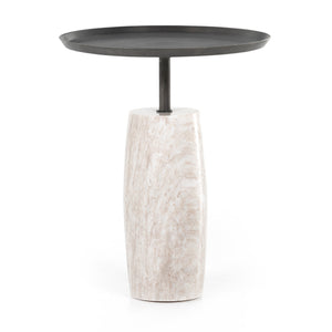 Cronos End Table In River Grey Marble