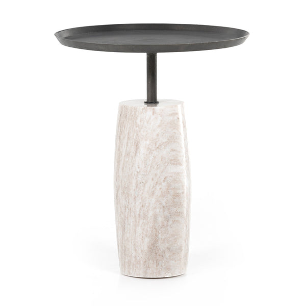 Cronos End Table In River Grey Marble