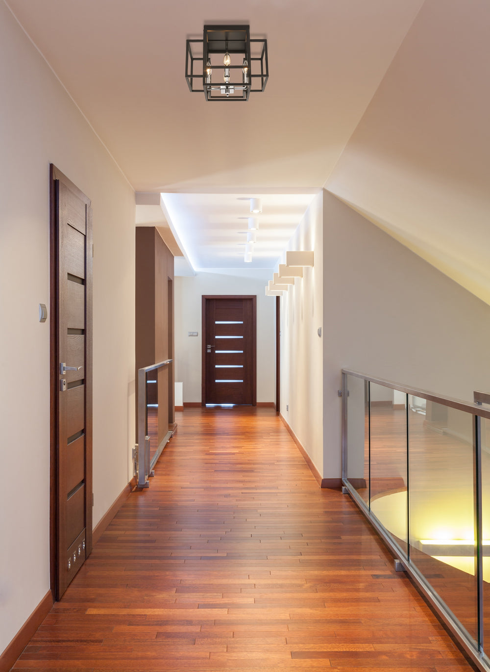 Titania 4 Light Flush Mount in Black + Chrome Finish
