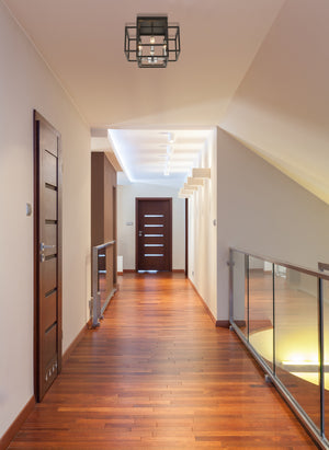 Titania 4 Light Flush Mount in Black + Chrome Finish