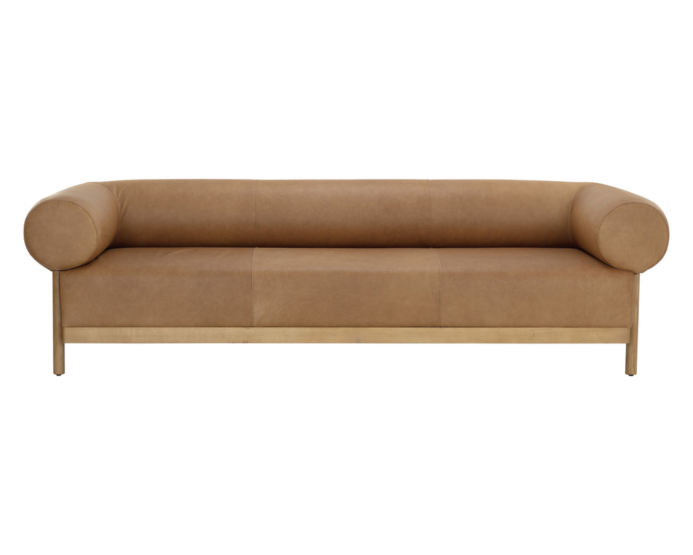 BROMLEY SOFA - RUSTIC OAK - LUDLOW SESAME LEATHER