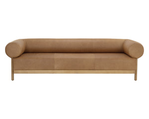 BROMLEY SOFA - RUSTIC OAK - LUDLOW SESAME LEATHER