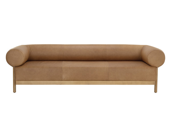 BROMLEY SOFA - RUSTIC OAK - LUDLOW SESAME LEATHER