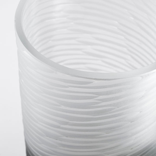 Large Canyonland Vase in Clear and Guilded Silver