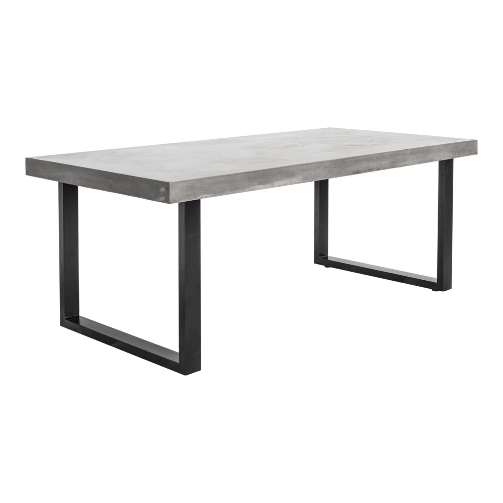 Jedrik Large Outdoor Dining Table with Black Steel Legs