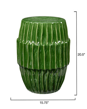 Algae Ceramic Indoor/Outdoor Side Table, Green