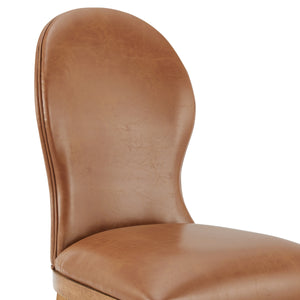 Eldoris Faux Leather Dining Side Chair, Borneo Chocolate