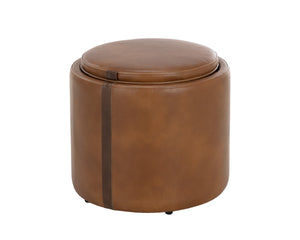 BORELLI STORAGE OTTOMAN - TOBACCO TAN / AUTUMN CHESTNUT