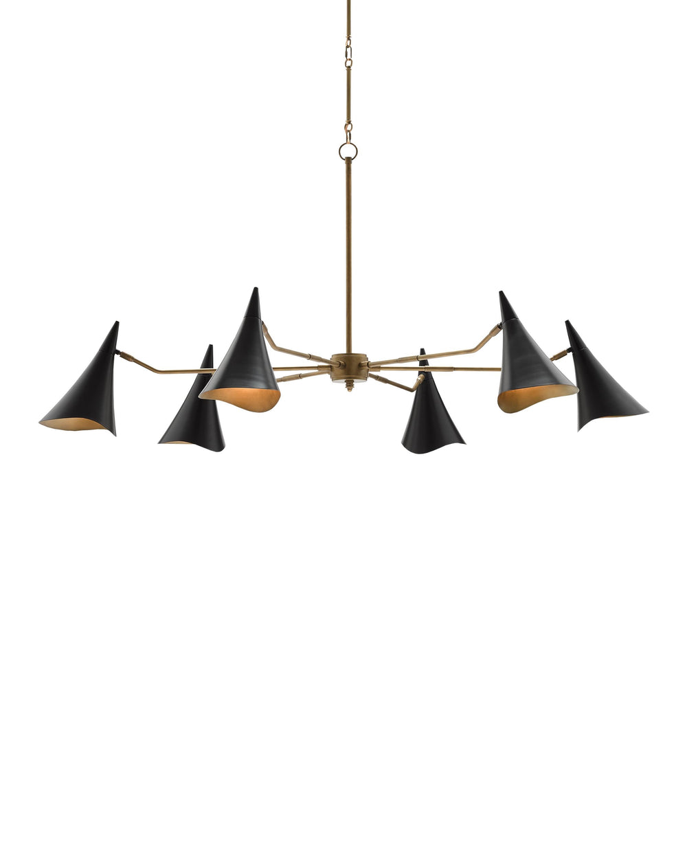 Library Chandelier In Oil Rubbed Bronze & Antique Brass