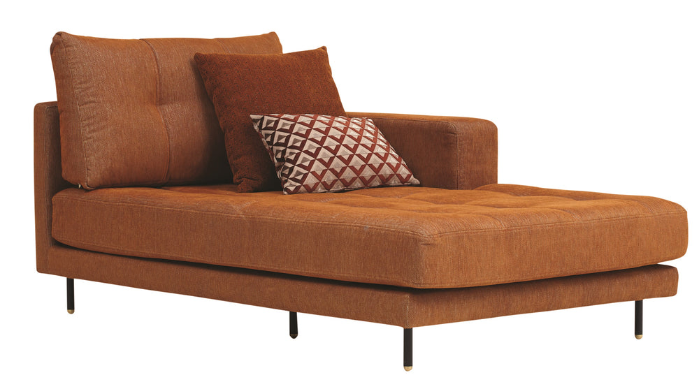Arte Chaise Sectional Right Hand Facing in Orange 