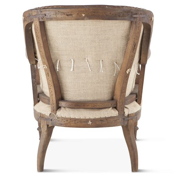 Shakespeare Deconstructed Armchair with Cigar Leather and Solid Wood Legs