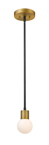 Neutra 1 Light Mini Pendant in Matte Black + Foundry Brass Finish