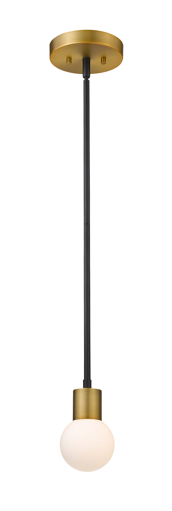 Neutra 1 Light Mini Pendant in Matte Black + Foundry Brass Finish