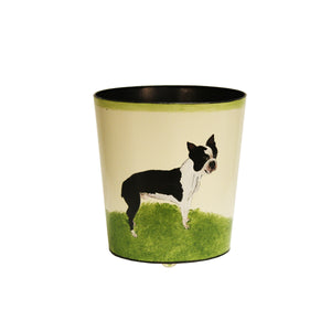 BOSTON TERRIER WASTEBASKET