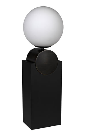 Kate Table Lamp, Black Metal with Antique Brass Accent