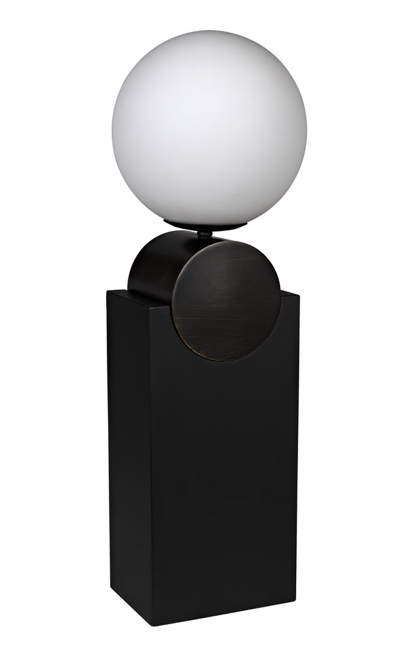 Kate Table Lamp, Black Metal with Antique Brass Accent