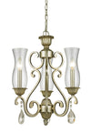 Melina 3 Light Chandelier in Antique Silver Finish