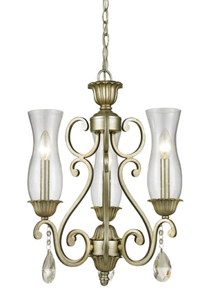 Melina 3 Light Chandelier in Antique Silver Finish
