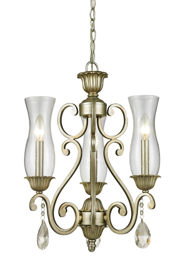 Melina 3 Light Chandelier in Antique Silver Finish