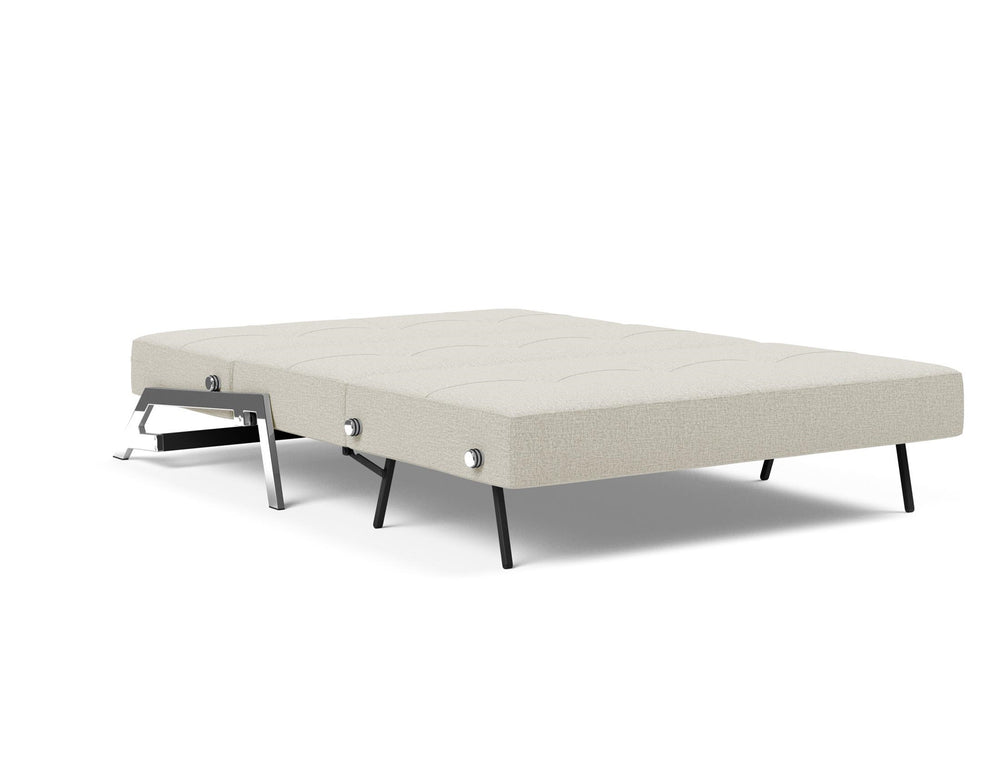 CUBED FULL SOFA BED in MIXED DANCE NATURAL FABRIC WITH Chrome legs 527