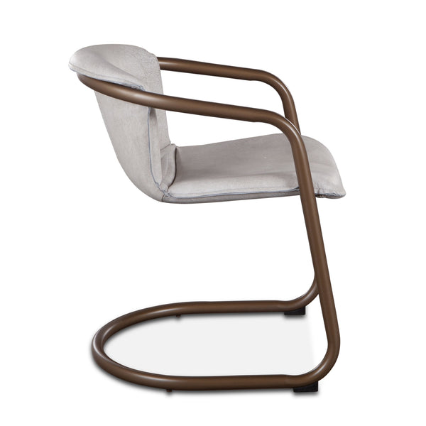 Portofino Leather Dining Chair Vintage White