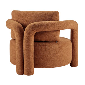 Maisie Faux Shearling Accent Arm Chair, Wilmont Brown