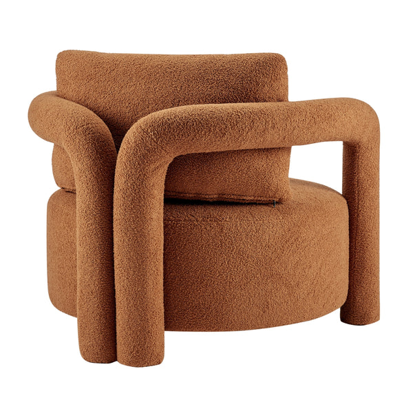 Maisie Faux Shearling Accent Arm Chair, Wilmont Brown