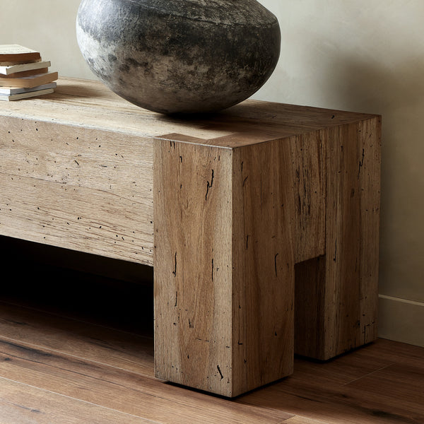 Abaso Accent Bench in Rustic Wormwood Oak